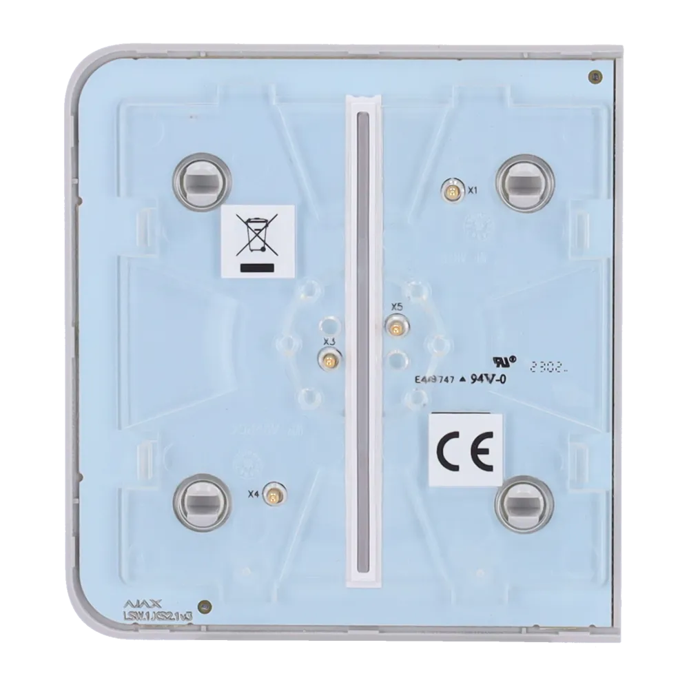 Panneau tactile pour un interrupteur double d'éclairage AJAX (SIDEBUTTON)