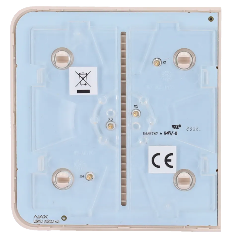 Panneau tactile pour un interrupteur simple d'éclairage AJAX (SIDEBUTTON)