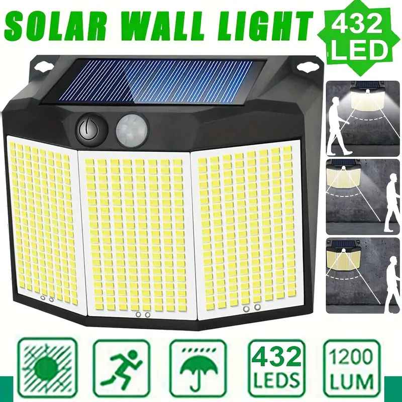 Lampe murale solaire 432 LED