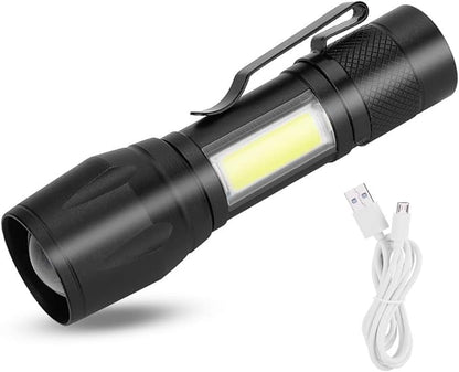 Lampe de poche puissante LED rechargeable avec étui-en Plastique